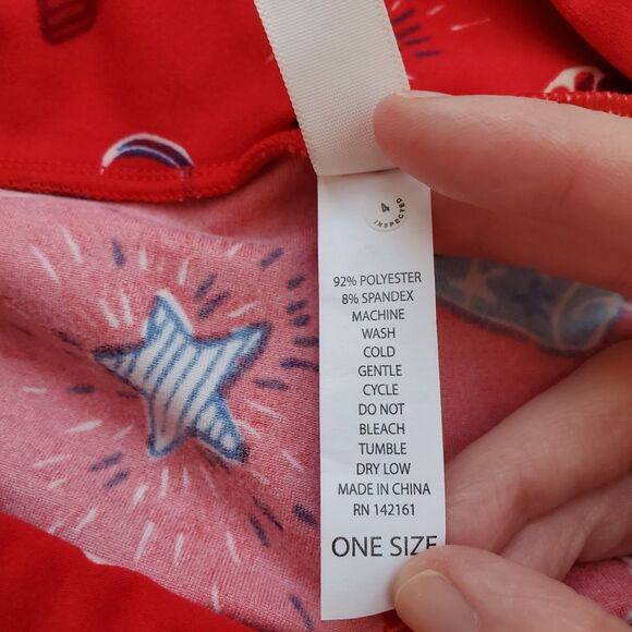 NEW LuLaRoe Red Firework Leggings - Picture 8 of 9